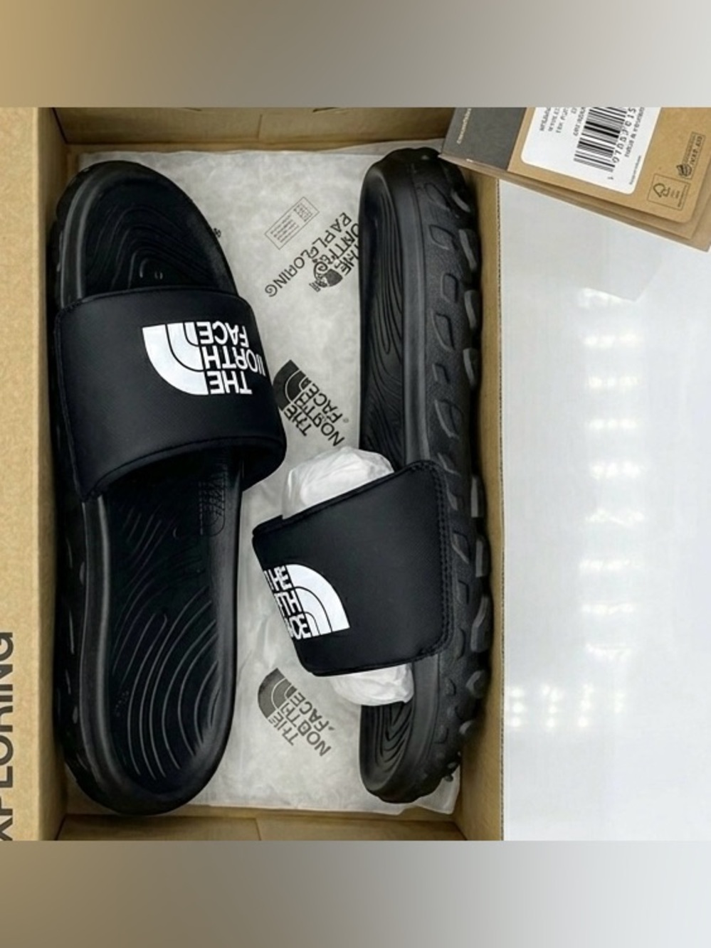 The North Face Women’s Never Stop Cush Slide Sandals – Black/White Size 10 - Picture 4 of 6